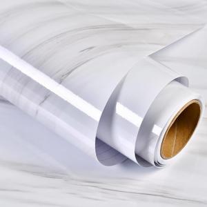 China Glossy Marble Self-Adhesive Kitchen Wallpaper For Oil-Proof Ceramic Tile Wall Sticker Cabinet Renovation Marble Film wholesale