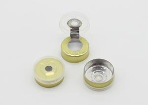 China 20mm Transparent Golden Aluminium Vial Seals , Medicinal Aluminum Crimp Seals wholesale