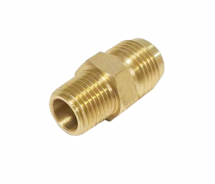 1/2Inch Flare X 1/2Inch NPT Brass Pipe Fitting Brass Hex Reducer CNC Technics