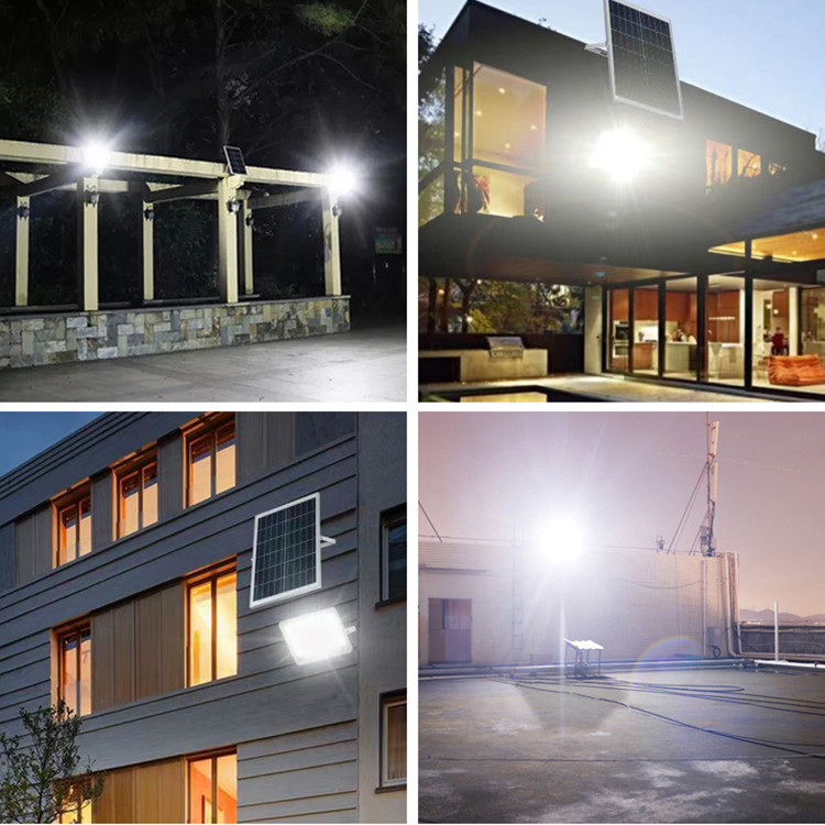 150W Four Core Nano Lamp Beads Solar Security Light With Remote Control / Timer