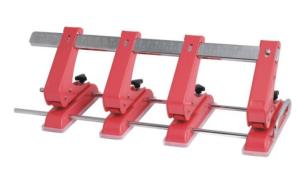 China Red Color 12 sheets metal adjsutbale 4 holes paper punch with Ruler wholesale