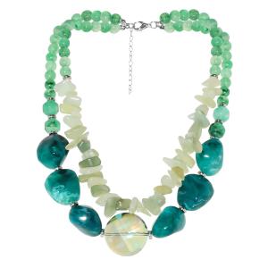 China Fashionable Beaded Necklace in Green Tones with Various Length Polyester wholesale
