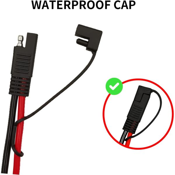 10AWG SAE to Solar Panel Adapter Extension Cable RV Solar Panel Connector Cable for RV Caravan Solar Panels Battery Charge