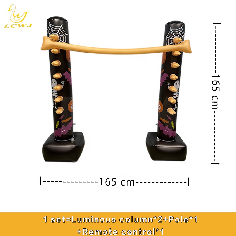 LC Backyard Games Indoor Holiday Fun Luminous Halloween Decor Inflatable Limbo Game With LED Light For Adults And Family