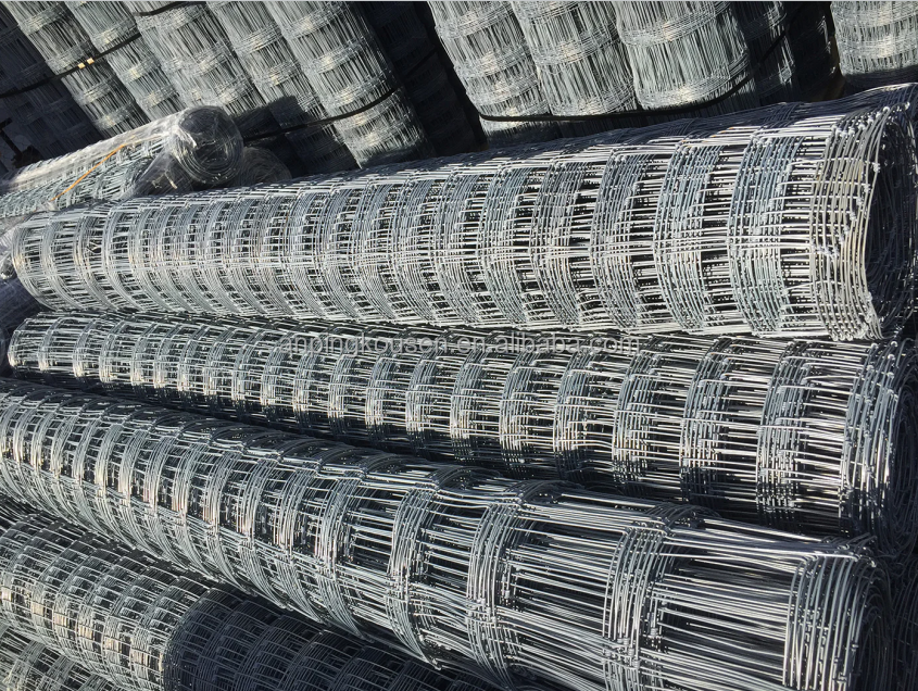 Galvanized 5-8 ft Fixed Knot Deer Cattle Fence for Farm Field Protection Square Design