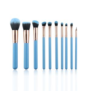 China Perfect Soft Synthetic Makeup Brush Set 10Pcs Bristles Wooden Handle Contour wholesale