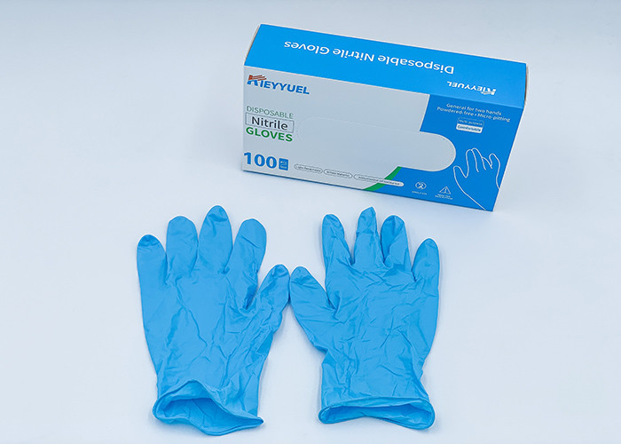 Multi Use Custom Food Grade Disposable Nitrile Gloves / Carton Size 45cm*27cm*22cm