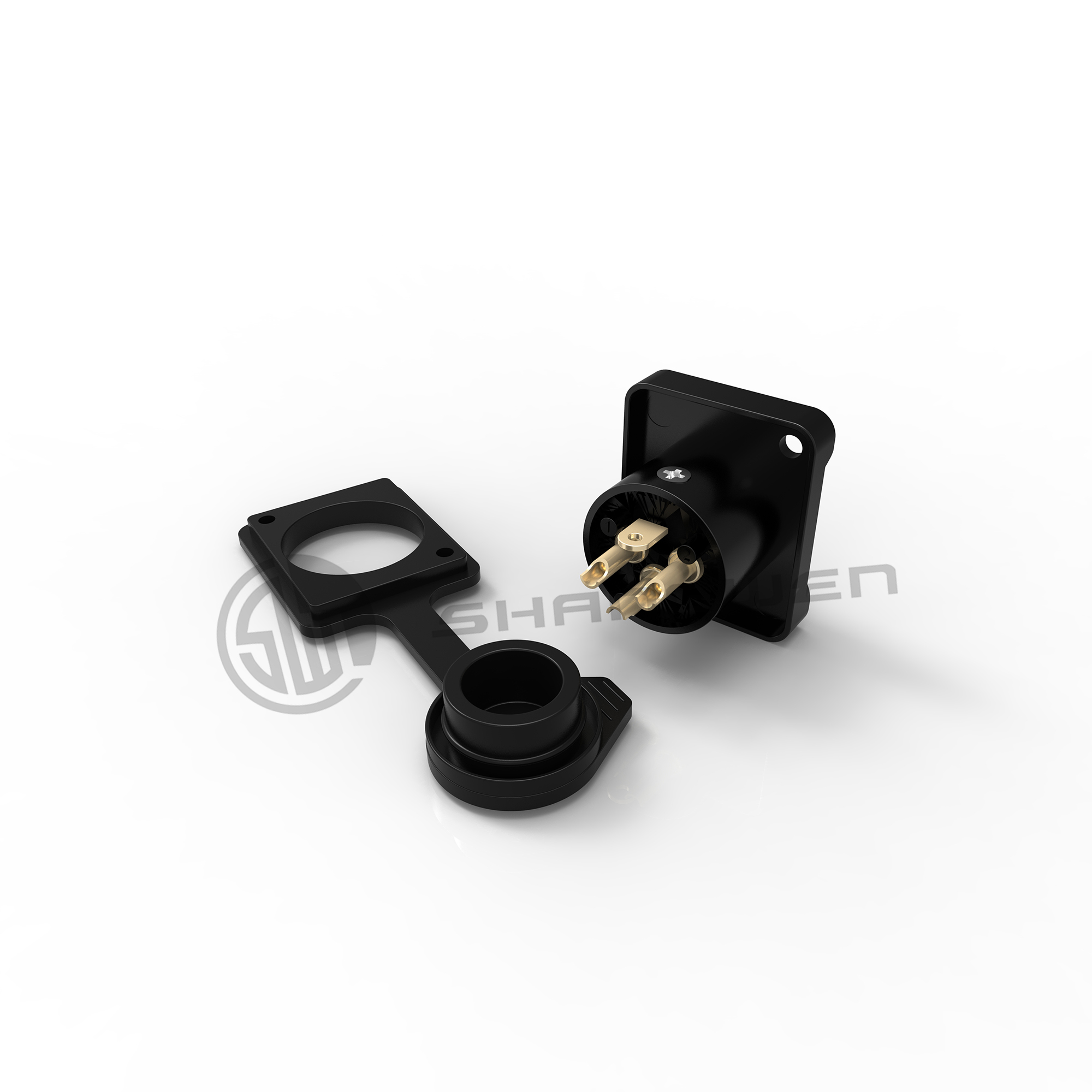 XLR Audio Power Waterproof Socket Connector 3 Pin Microphone IP65