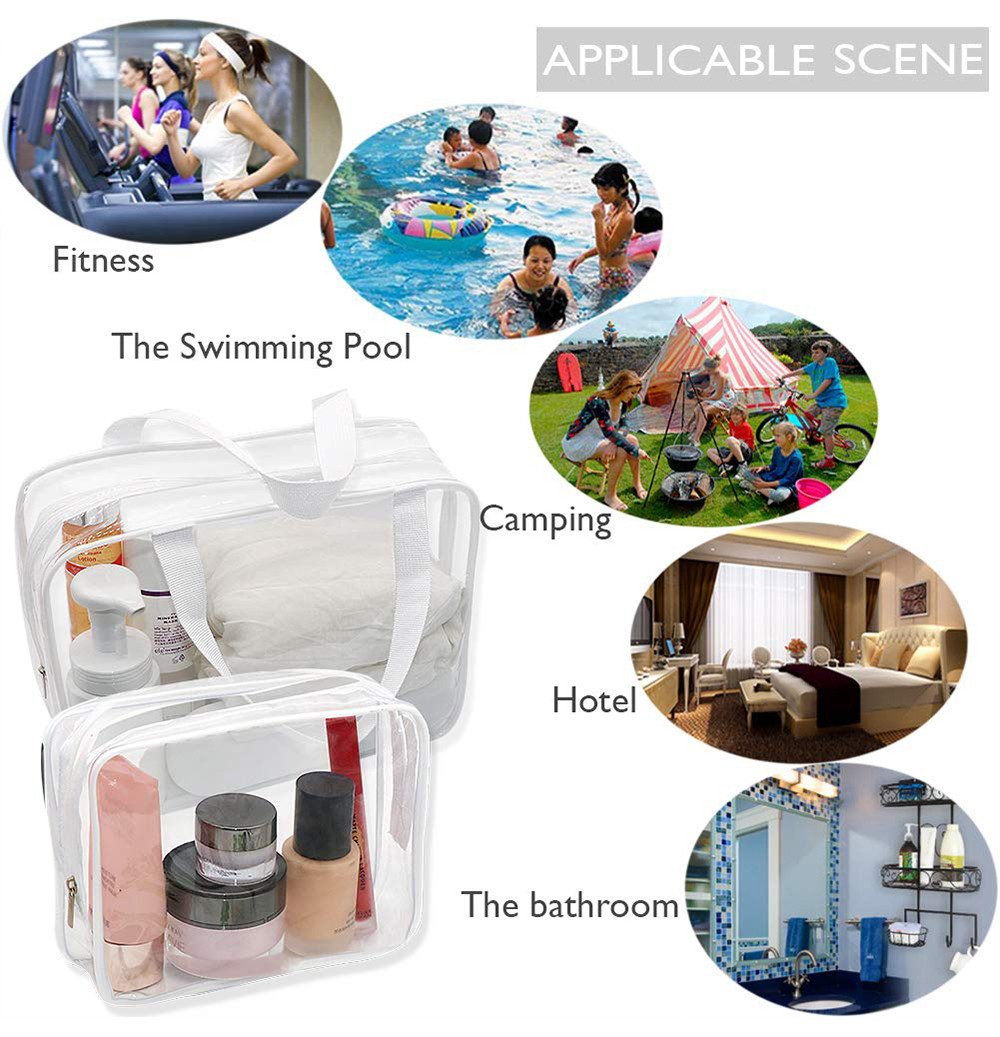 29*9.5*23cm Transparent PVC Travel Shower Wash Bag
