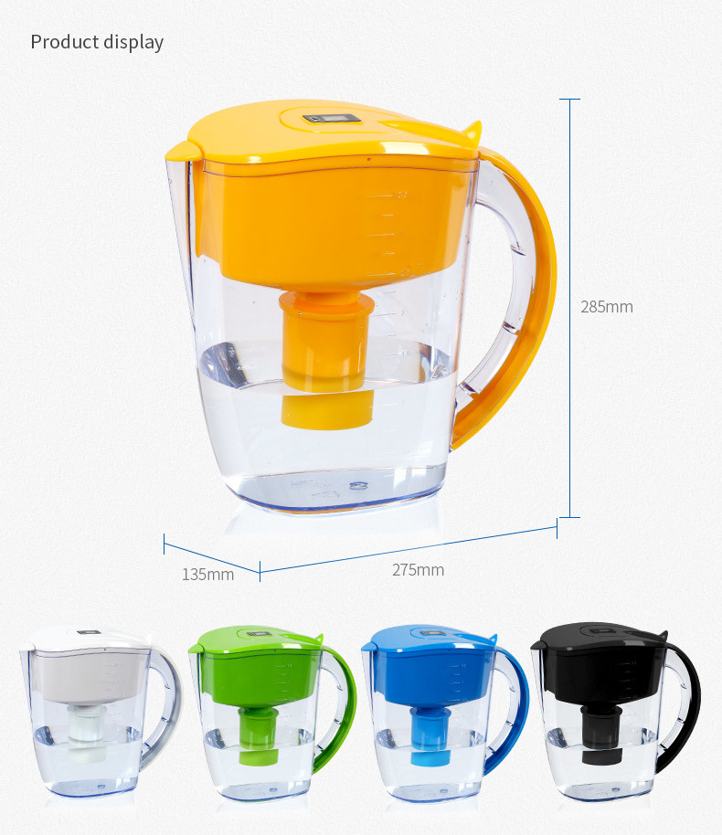 BPA Free Alkaline Water Pitcher Filter Jug , Mineral Alkaline Water Pot Durable