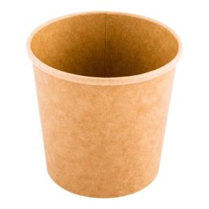 China Custom Print Eco-friendly Disposable Food To Go Packaging Container Kraft Paper Rice Soup Cup Take Away Salad Bowl wholesale