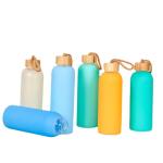 Premium 500ml 750ml Glass Water Bottle Custom Sports Drink Bottles With Silicone