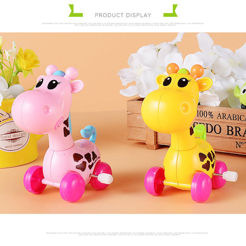 Easter Wind Up Toys Giraffe Flipping Walking Jumping Clockwork Bulk Toys PVC for Kids