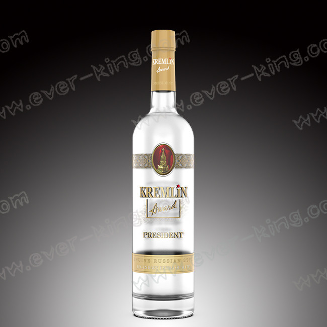 OEM 750ML Embossing Flint Glass Bottle For Luxury Liquor