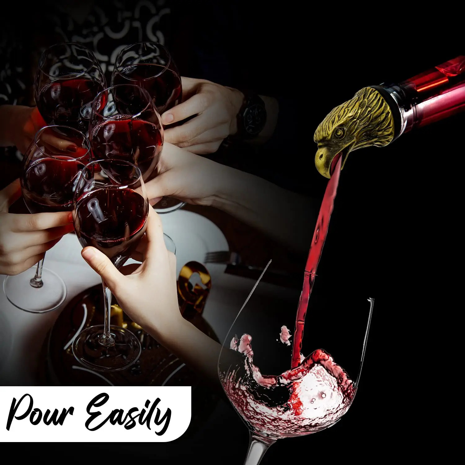 Zinc Alloy Stainless Steel Animal Bottle Pourer Eagle Head Wine Pourer