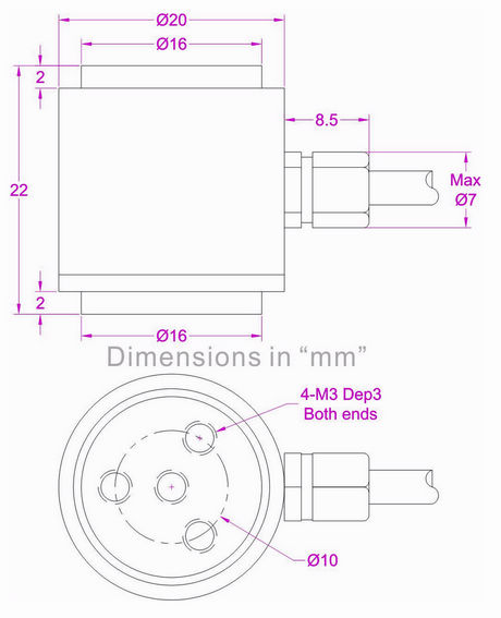 flange mounted load cell tension compression