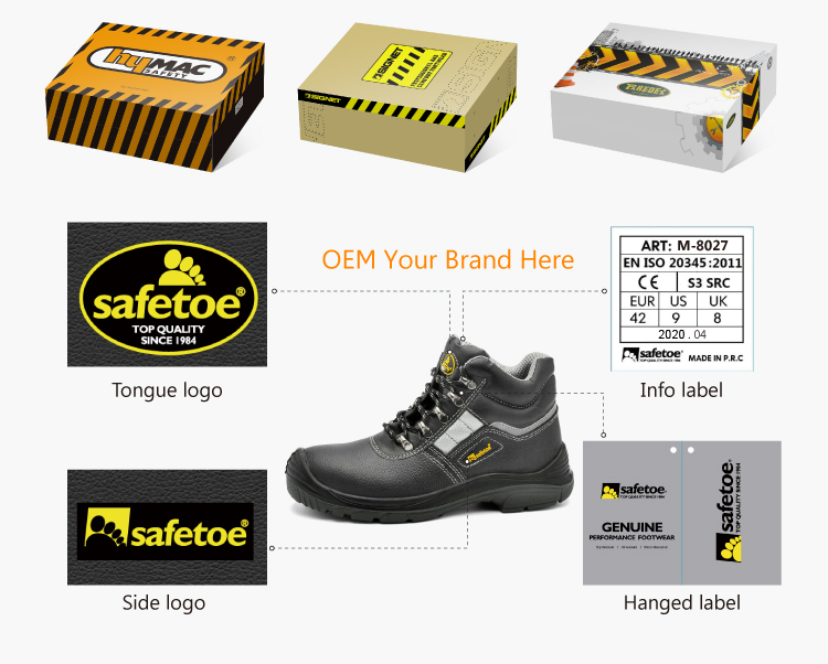 37-40 Industrial Steel Toe Boots M 8025NB Steel Toe Rubber Boots