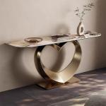 Polished Marble & Stainless Steel Console Tables - Entryway Elegance