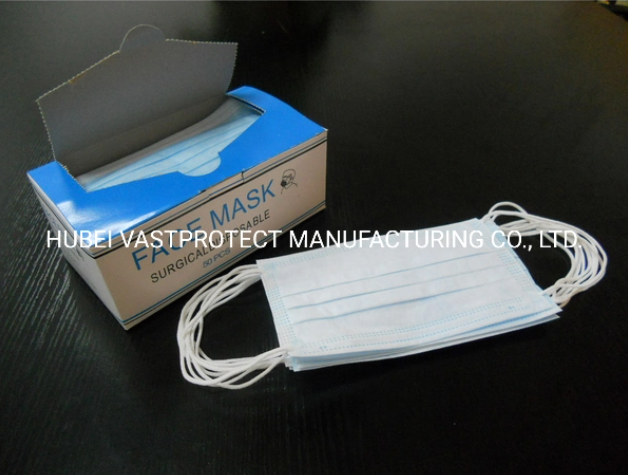 Shelf Life 2 Years EN14683 Hospital Supply Disposable 3 Ply Breathable Earloop Face Mask