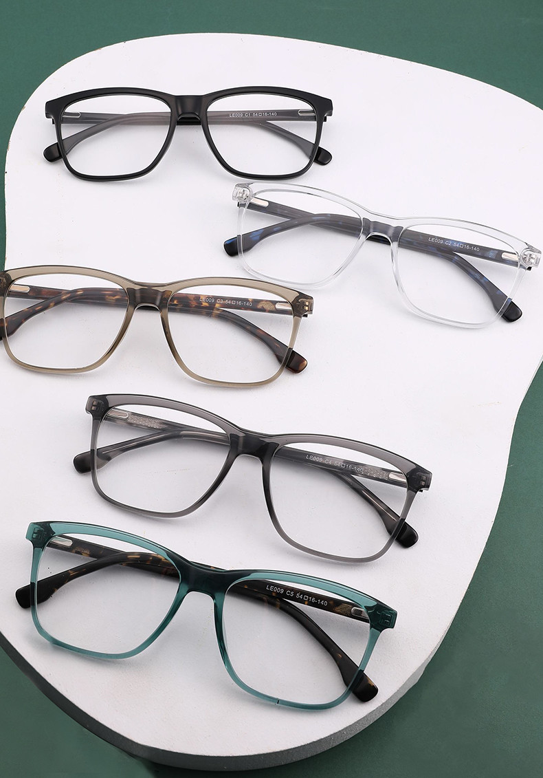 Unisex Square Acetate Eyeglasses , Clear Lens Eyewear Acrylic
