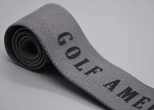 China 45mm Custom Garments Cotton Elastic Band With Shiny Silicone Logo wholesale