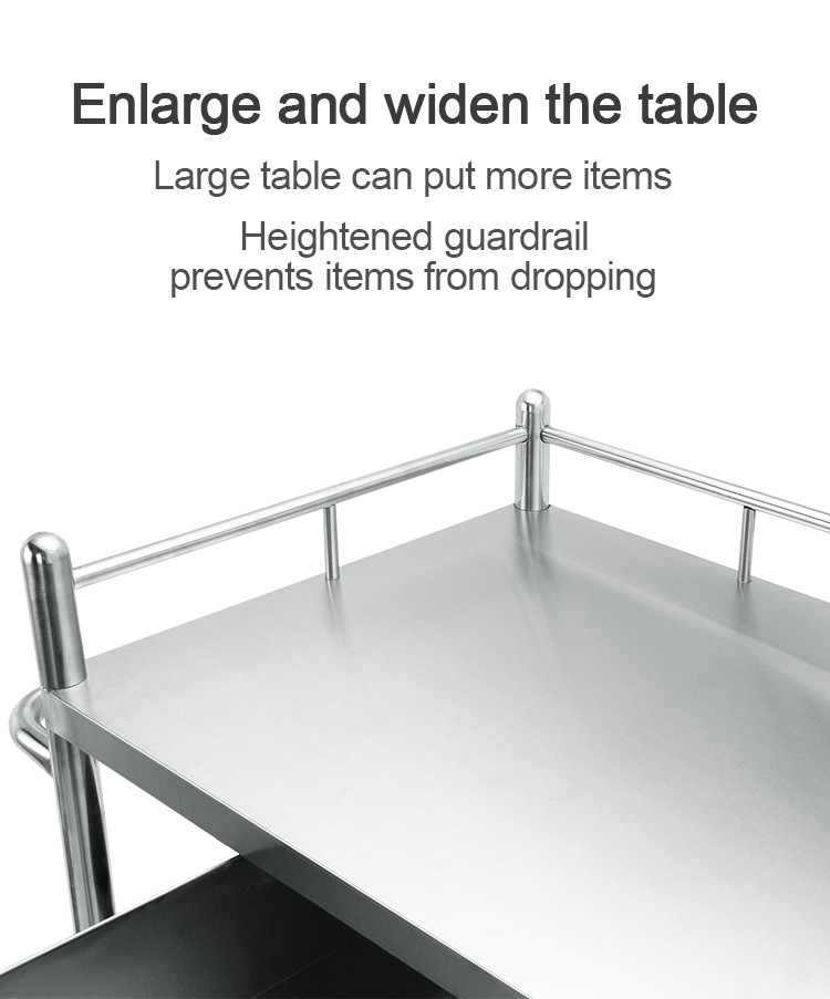 3 Layer Hospital Stainless Steel Medical Instrument Trolley