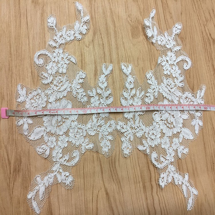 Ivory Venise Cord Lace Applique for Bridal Gown Wedding Dress decoration