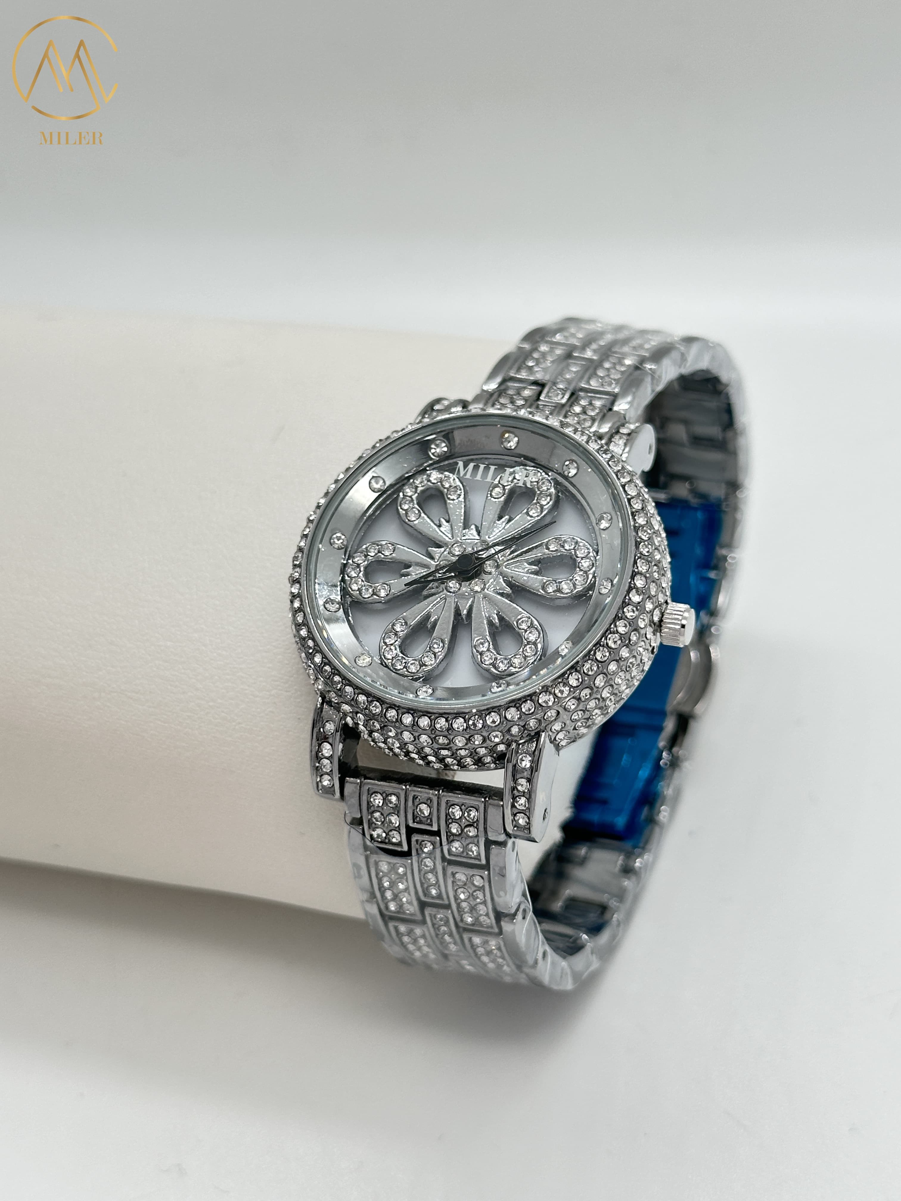 New Internet-Famous "Fortune Turns" Dual Rotating Dial Women's Quartz Diamond Waterproof Wrist Watch