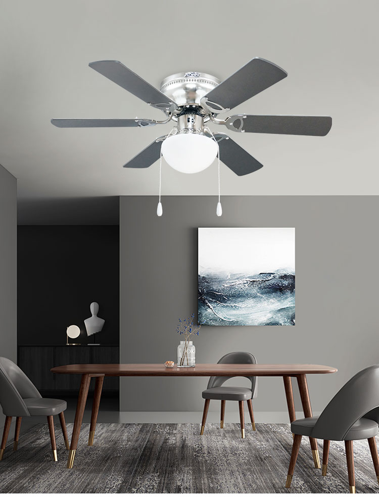 32 inch 6 MDF blade ceiling fan light controlled by remote and pure copper motor