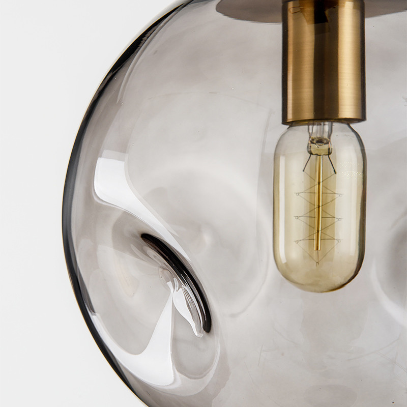 Simple Grey glass pendant light for indoor home Kitchen Dining room Decoration (WHGP-28)