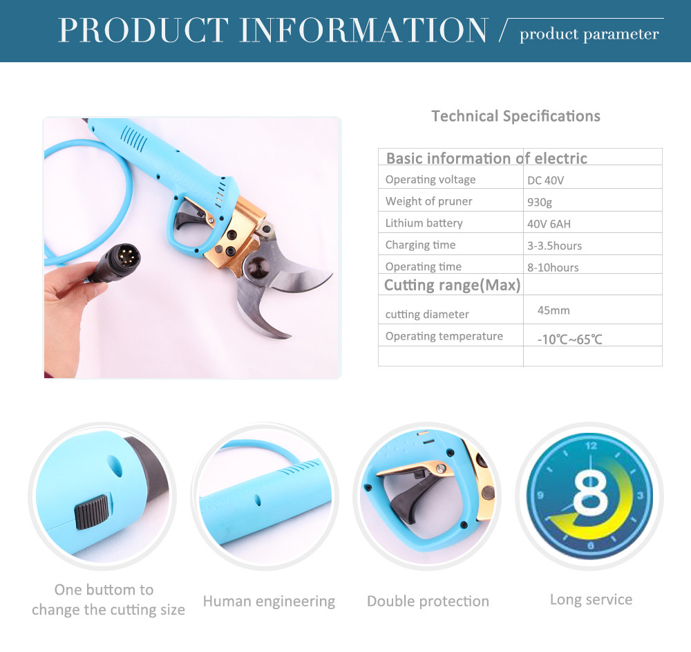 Swansoft 45mm Tesouras de poda elétricas Tesouras para podar vinhas e pomares Árvores de fruto