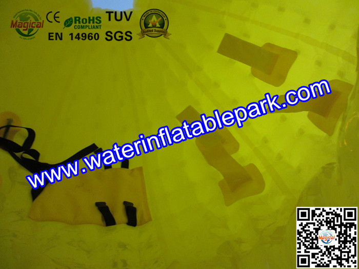 Yellow Giant Inflatable Zorb Ball For Adults , Rolling Inflatable Ball