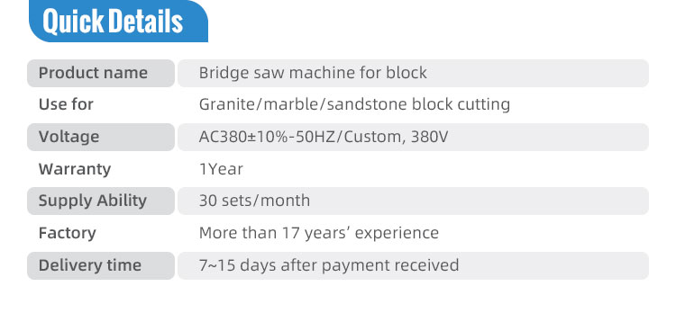 Bridge Granite Cutting Machine For Stone Thick Plate Block Cutting Mable Cutter Saw