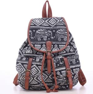 China Vintage European and American fashion printing ladies casual shoulder bag backpack schoolbag wholesale