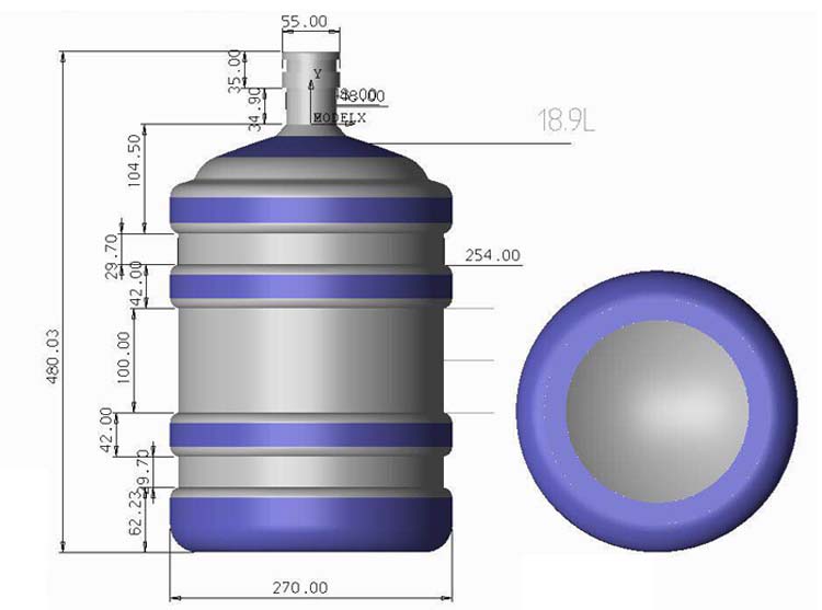 100 KN Clamping Force Semi-Automatic PET Bottle Blowing Machine with 15 kW Power