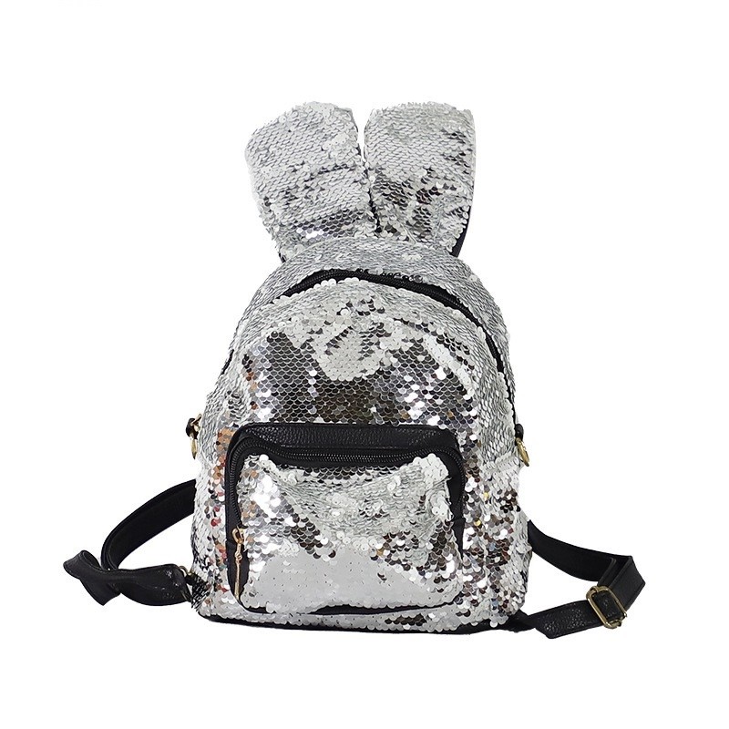 Stylish Shiny Sublimation Sequin Backpack With Rabbit Ear For Sublimation Printing