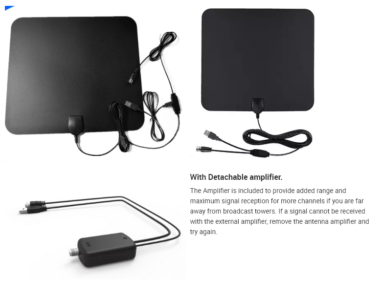360 Degree 1080P HDTV Antenna 50 Miles Range for Supply Voltage DC 3.3-5.0V and Indoor