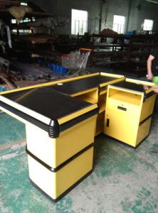 China Retail Store Checkout Counters , Electrostatic Spray Stainless Steel Checkout Counter wholesale
