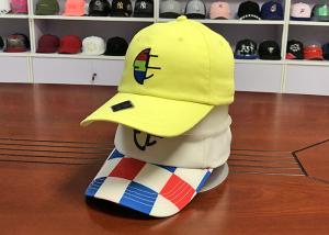 China Yellow Cotton Twill Unstructured Blank Dad Hats With Metal Buckle wholesale