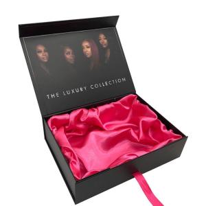 China Customized Magnetic Gift Box Cardboard Paper Wig Hair Extension Folding Packaging Box wholesale
