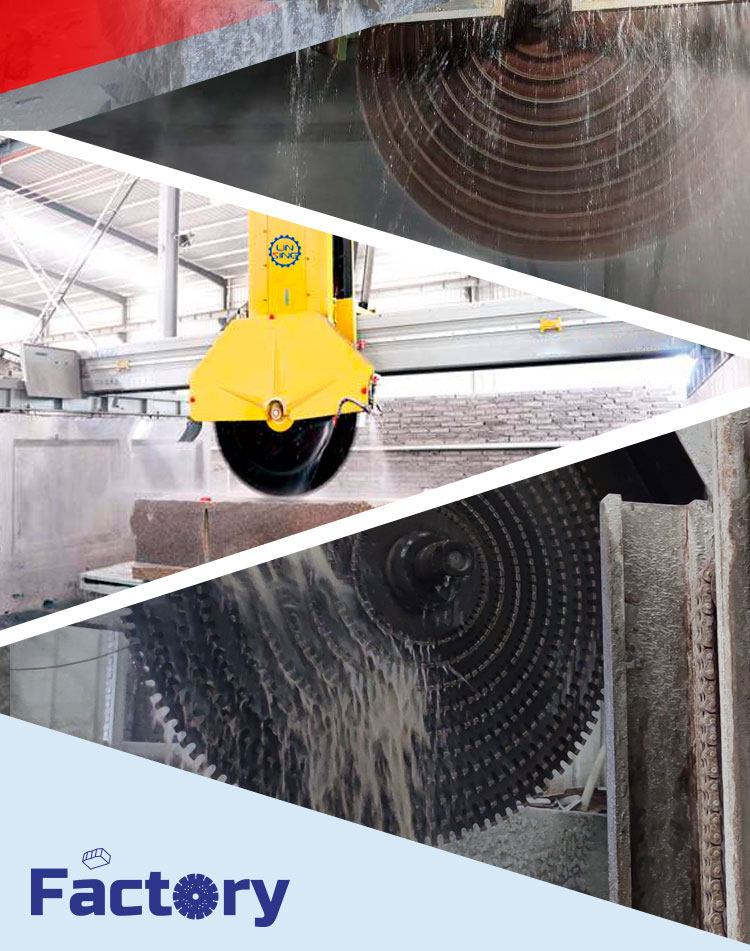 Multi Disc CNC Bridge Stone Cutting Machines for accuracy Natural Granite Fabrication