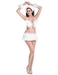 CC5108F Feather Dance Costumes Sparckle Rhinestones Banded Sexy Bras Feather
