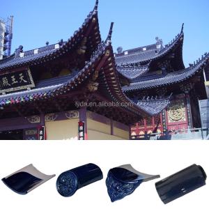 China Construction Material Chinese Glazed Roof Tiles Blue Kaolin Clay Villa wholesale