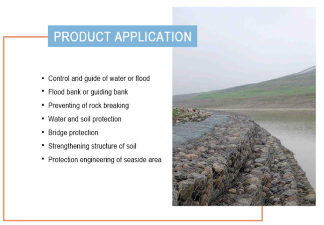 2x1x0.5m Hot Dipped Galvanized PVC Coated Gabion Box Green Flood Control