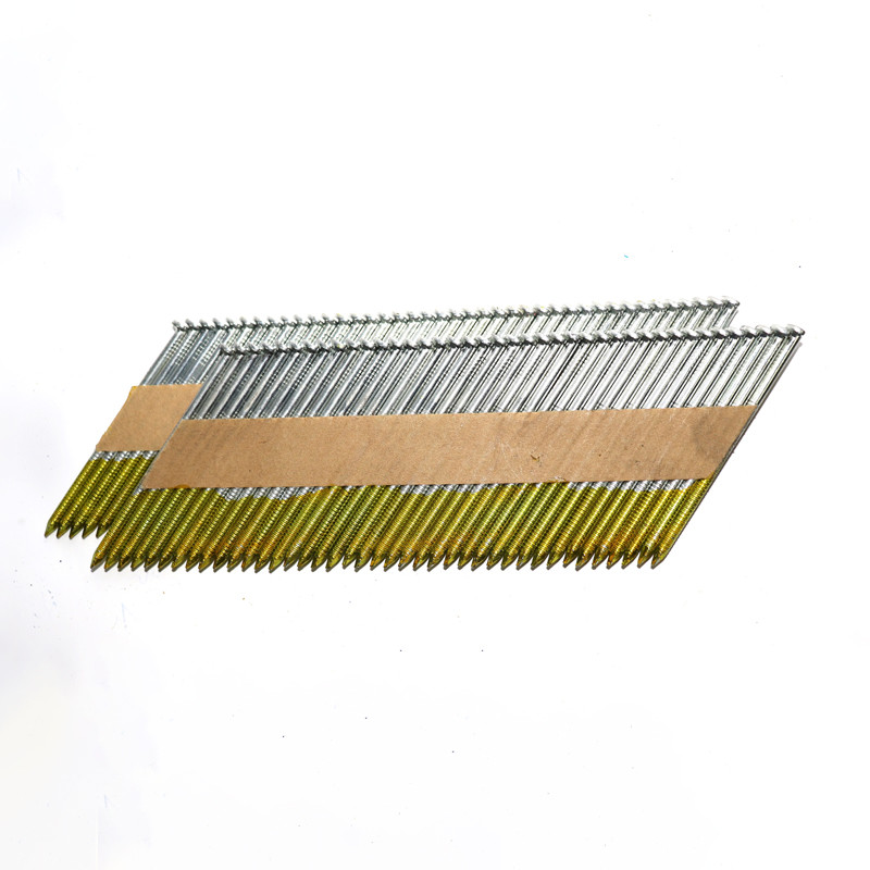 2.8x65mm 34 Degree Clipped Head Galvanized Framing Nails Ring Shank 2um Paper Collated