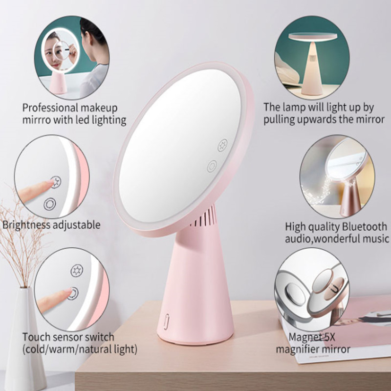 Red DOT Design Award Music Player and Lamp LED Makeup Mirror with Lights