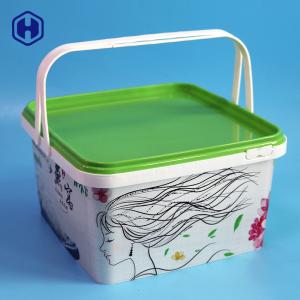 China Mood Cake 93OZ IML Plastic Containes With Handle wholesale