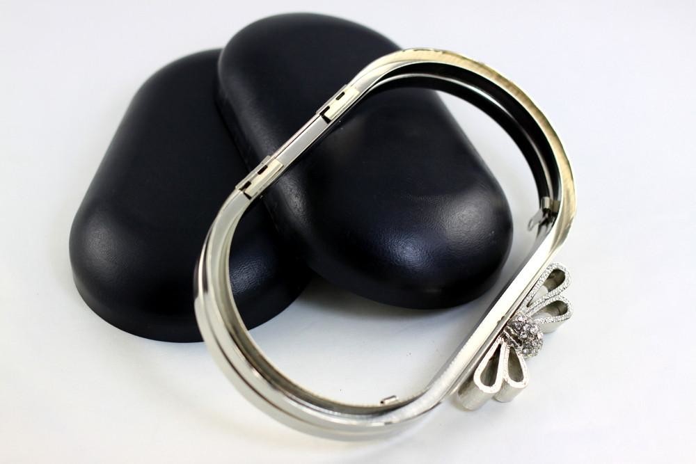 Metal Bow Lock Box Clutch Frames Egg Shape Iron Wallet Frame