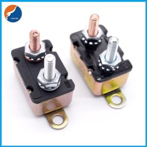 China 12V / 28VDC 50 Amp Automotive Circuit Breaker Auto Reset Metal Cabinet Stud wholesale