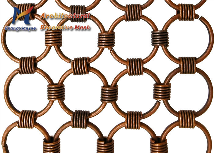 Gold Chain Link Wire Mesh Partition Panels 2.0mm SS316L
